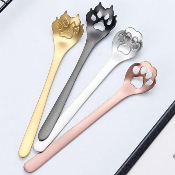 Small 304 Stainless Steel Cat Kitty Coffee Stirring Spoon Colorful Dessert Vy